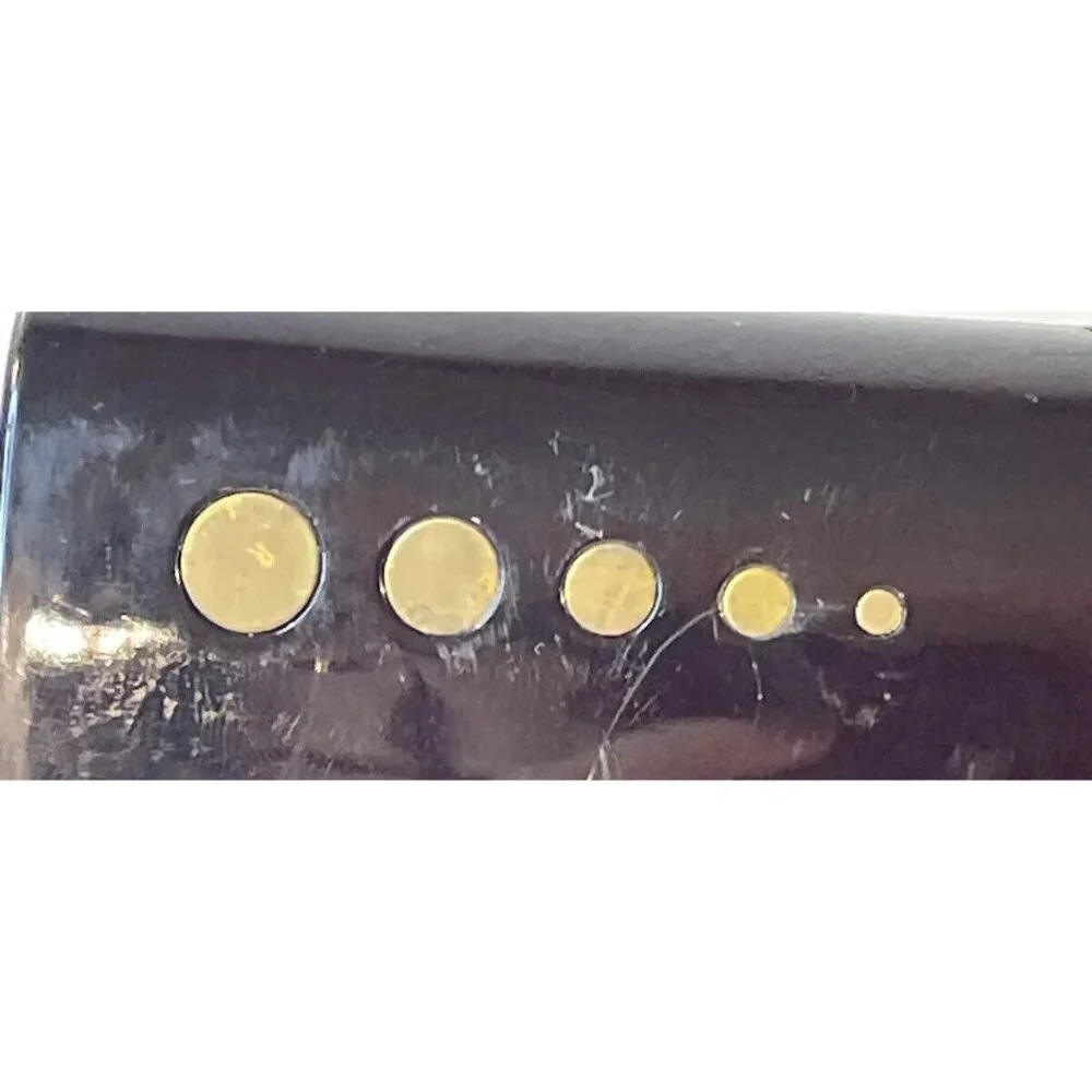 Vintage Plastic Clutch Purse Hand‎ Bag Made In Hong Kong Brown Gold Tone  EL5